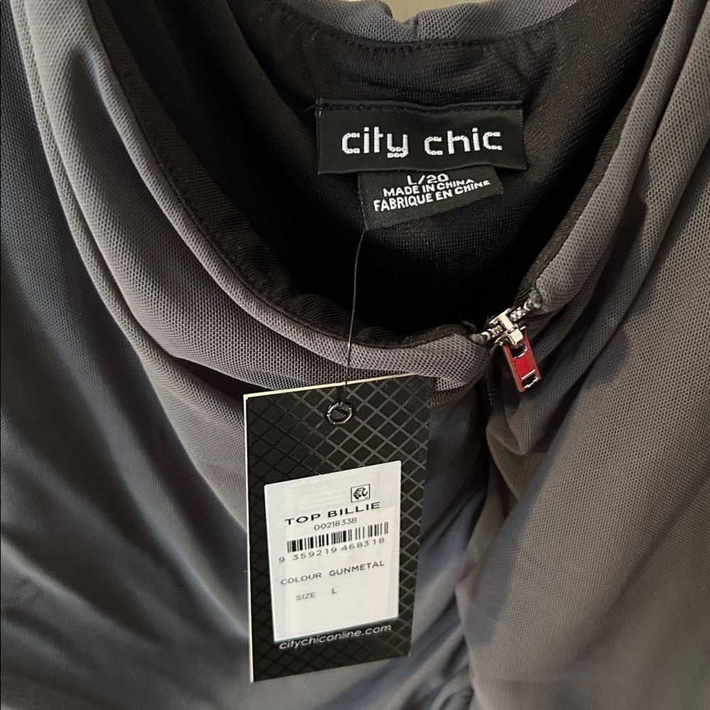 Gray Ruched Tank-Style Women's Top - Picture 2 of 2